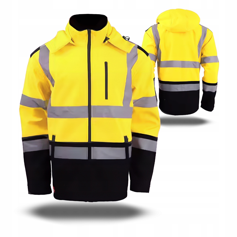 Reflexní Softshellová Pracovní Bunda, Voděodolná, Výstražná