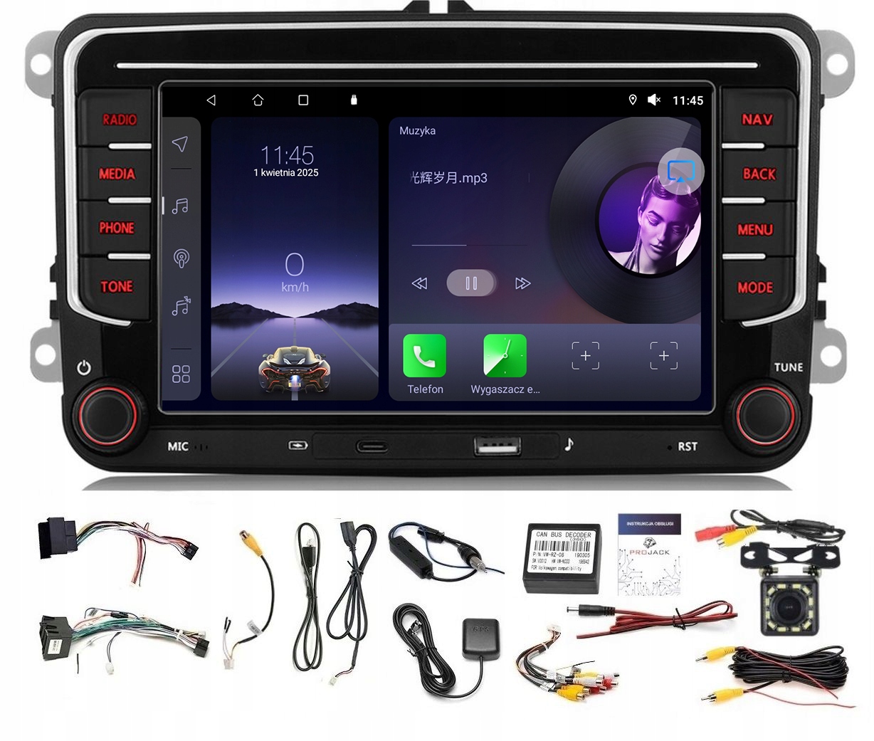 Rádio Navigácia Gps Android Vw Polo V 2009-2017 Wifi Carplay 6GB 128GB