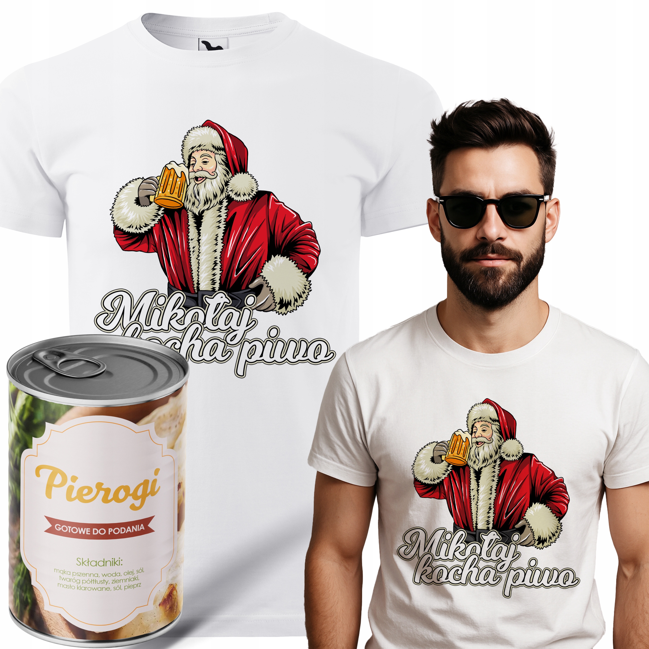 Tričko V Plechovce Pirohy Bílé Pánské Vánoční Dárek Mikúškovo Pivo Vel S