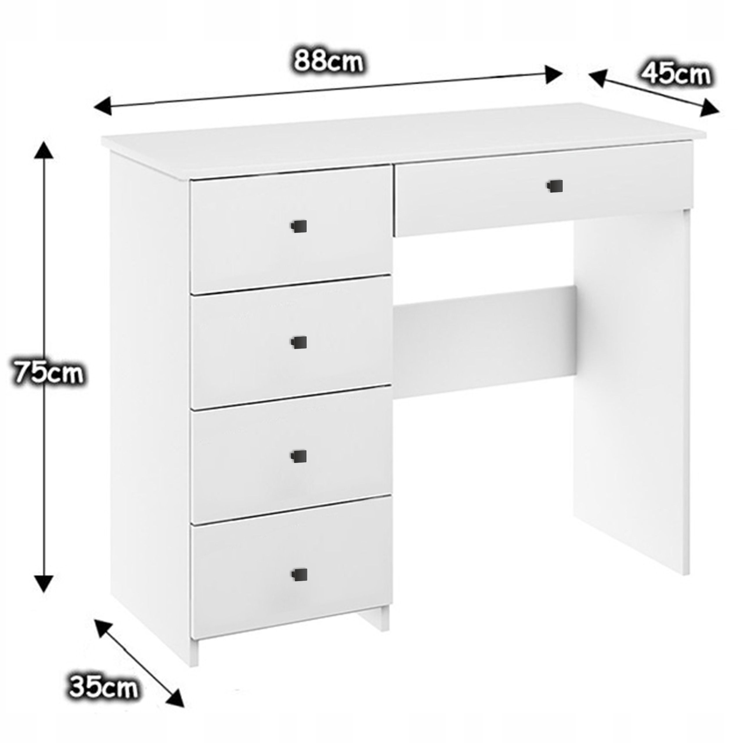 BIURKO V BIAŁE Z SZUFLADAMI POD LAPTOP STOLIK Kolekcja V