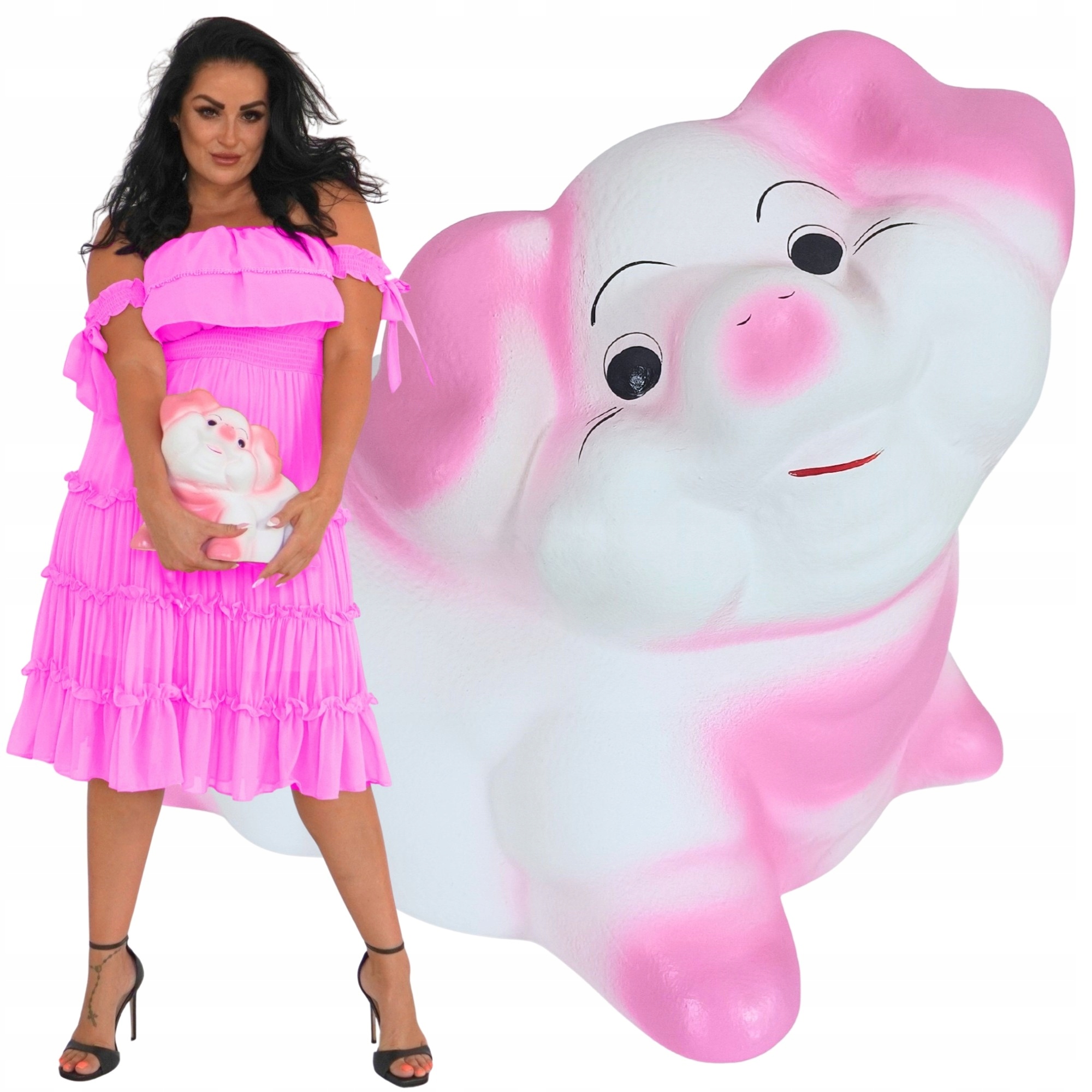 Pokladnička prasátko extra velké keramické k rozbití bez otevření XXL bílá