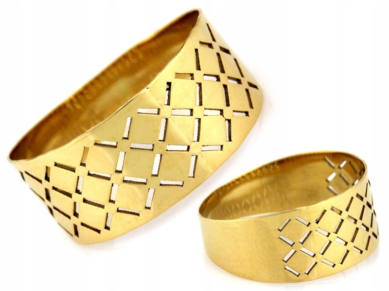 Zlatý Široký snubní prsten 585 prstýnek vyřezaný vzor 1.63 g