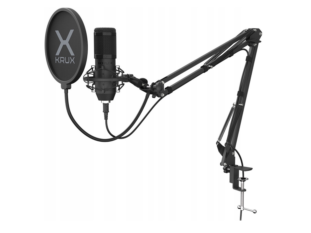 Mikrofon streamingowy Krux EDIS 1000 Zestaw Filtr Rame Rzep Uchwyt USB Model EDIS 1000