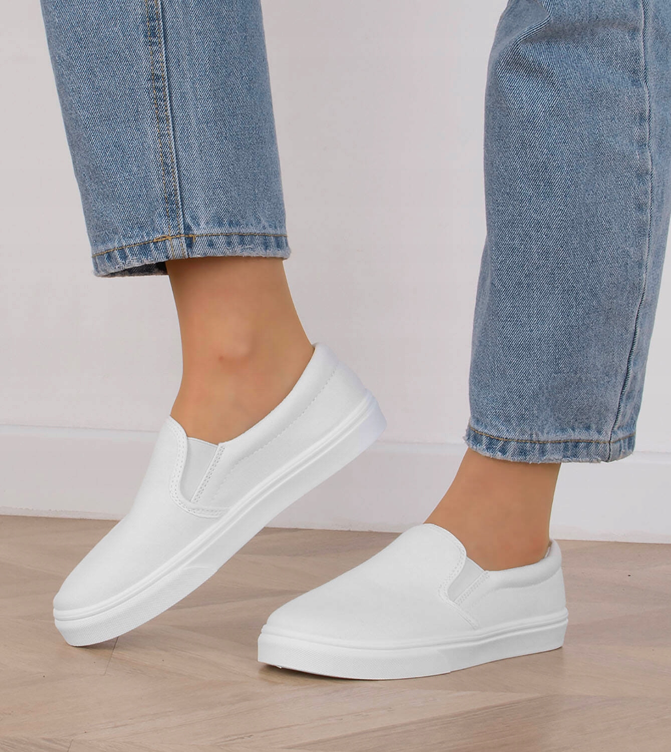 7998 BIAŁE TRAMPKI TENISÓWKI SLIP ON WSUWANE 39 Wzór dominujący bez wzoru