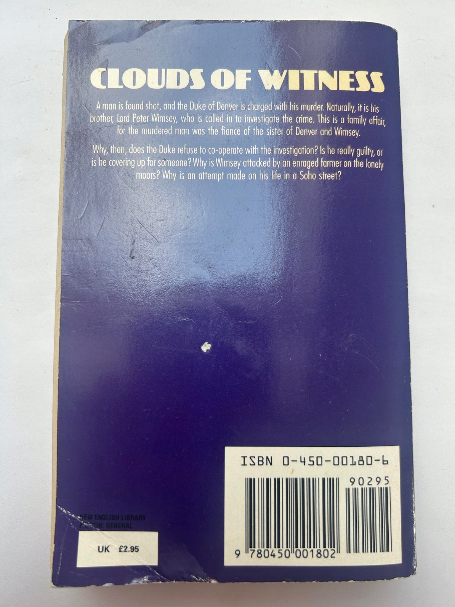 Clouds of Witness Dorothy L Sayers ISBN 9780062315540