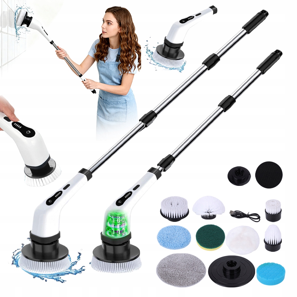 Levně Bílý, Elektrický, Rotační Čisticí Kartáč S Vysokou Čisticí Silou