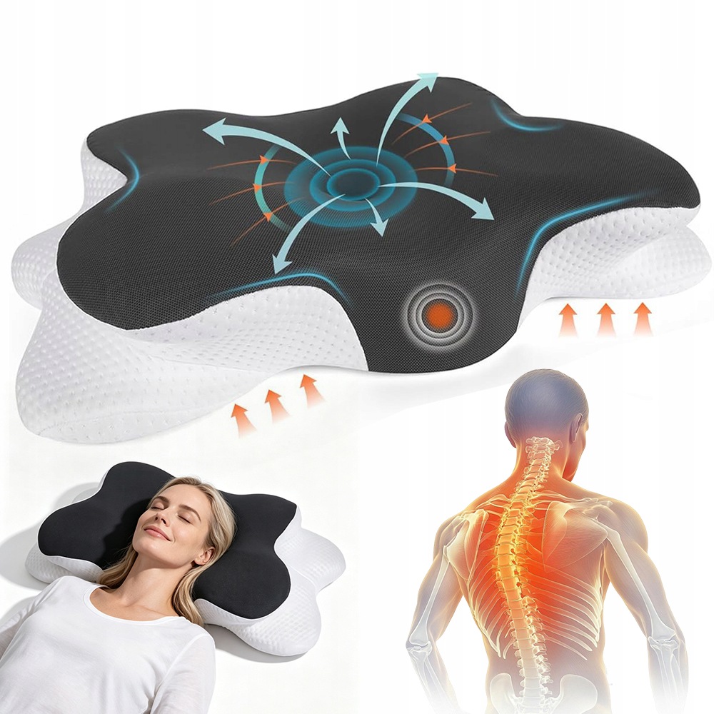 Poduszka Ortopedyczna Motylek Ergonomiczna Z Pianką Memory Stref Podpory