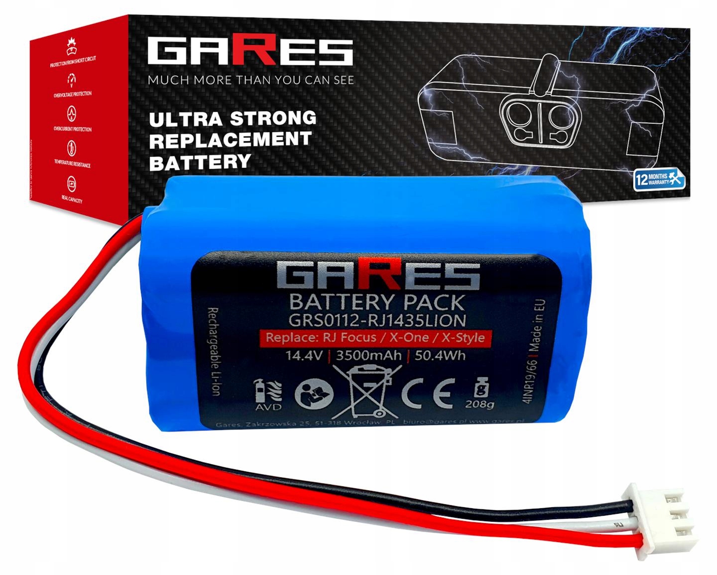 Akumulátor Gares pro Trifo M6 M6+ 14,4 V 3,5 Ah