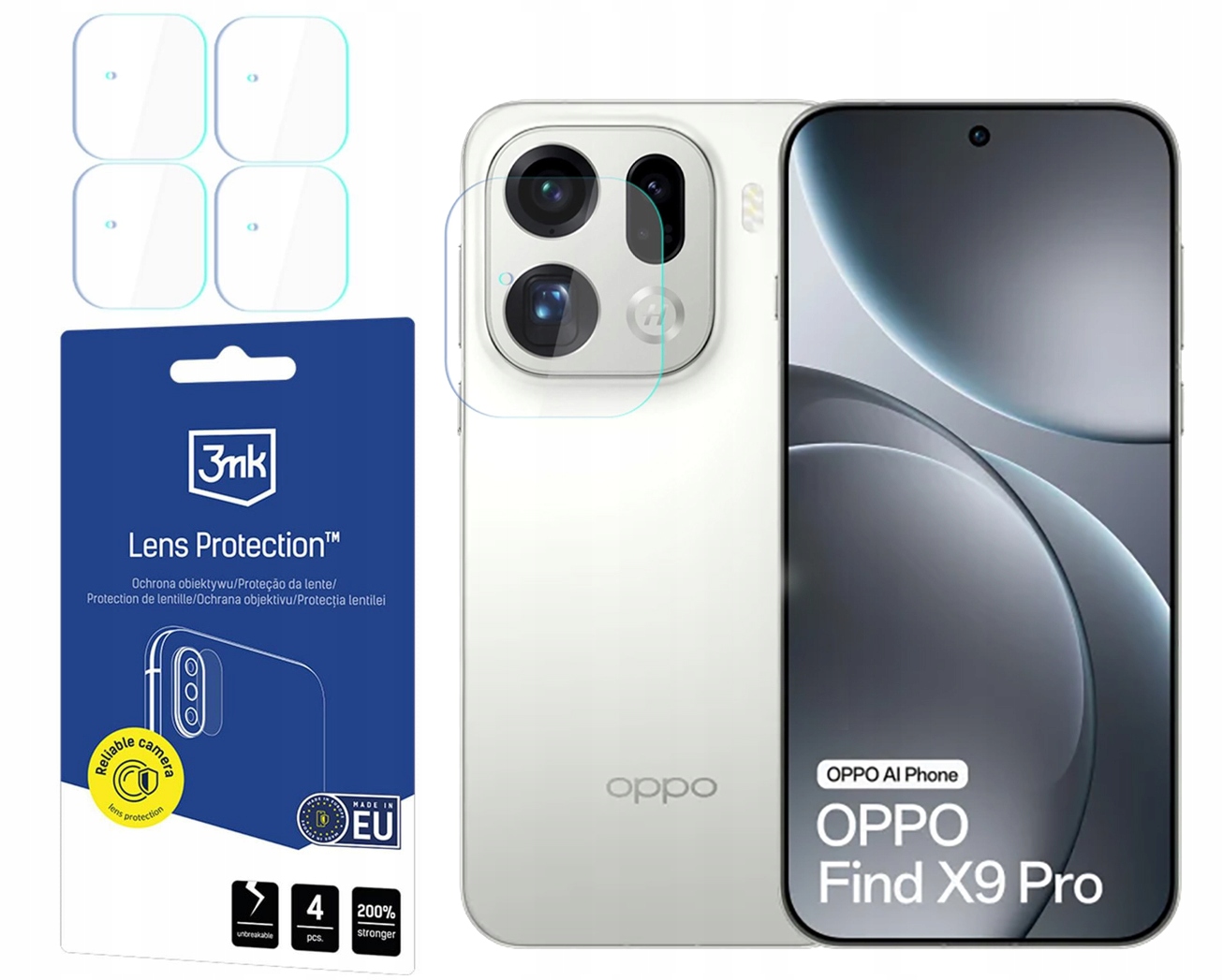 Sklo na objektív 3MK Lens pre Oppo Find X9 Pro 4ks