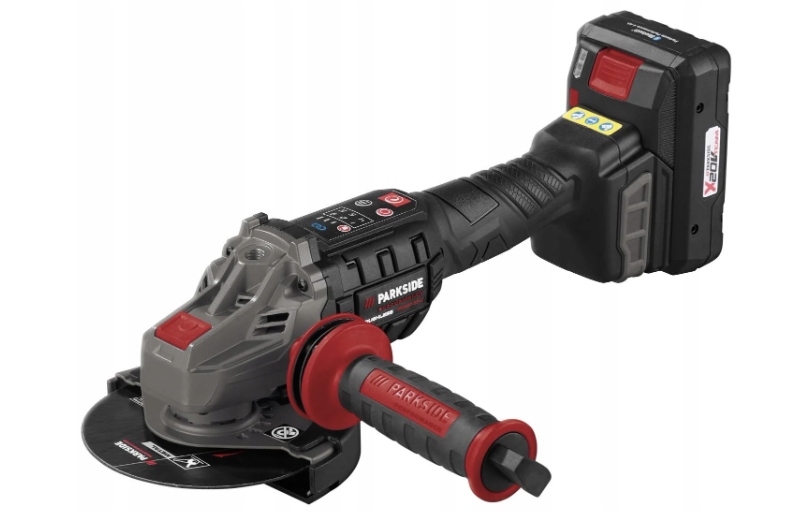 Szlifierka kątowa akumulatorowe Parkside Pwsap 20 LI F6 z aku i ład