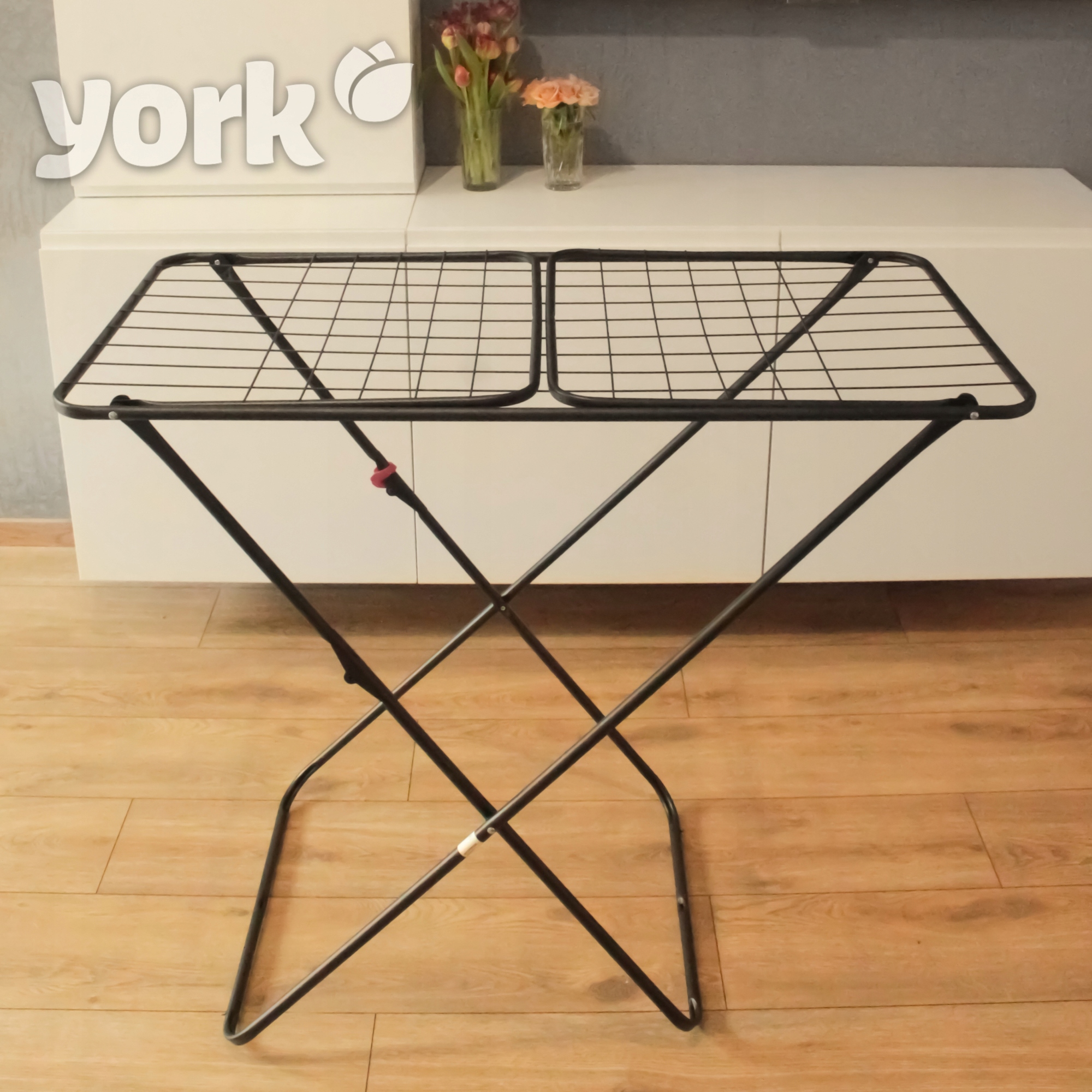 SUSZARKA NA UBRANIA PRANIE BIELIZNĘ SKRZYDŁOWA POZIOMA YORK ANTRACYT 18m2 Marka York