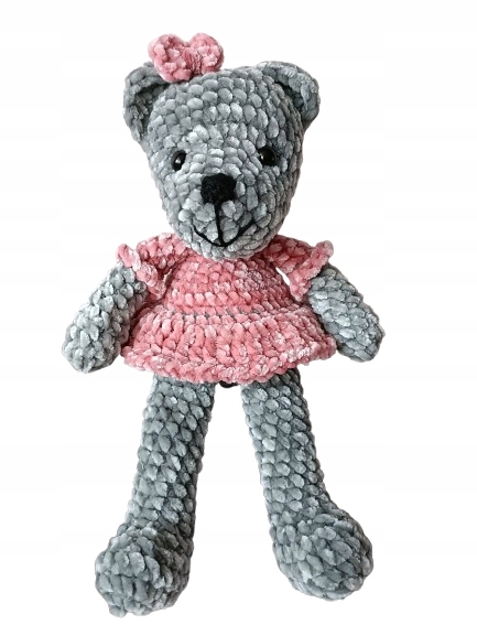 Medvídek s dlouhými nohami plyšák háčkovaná Handmade