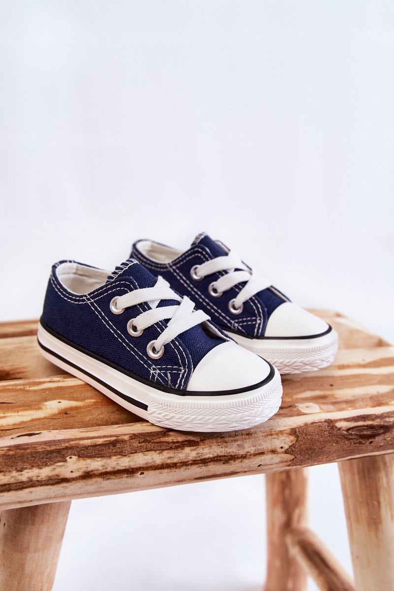 DZIECIĘCE MATERIAŁOWE TRAMPKI TENISÓWKI GRANAT 29 Kolor niebieski