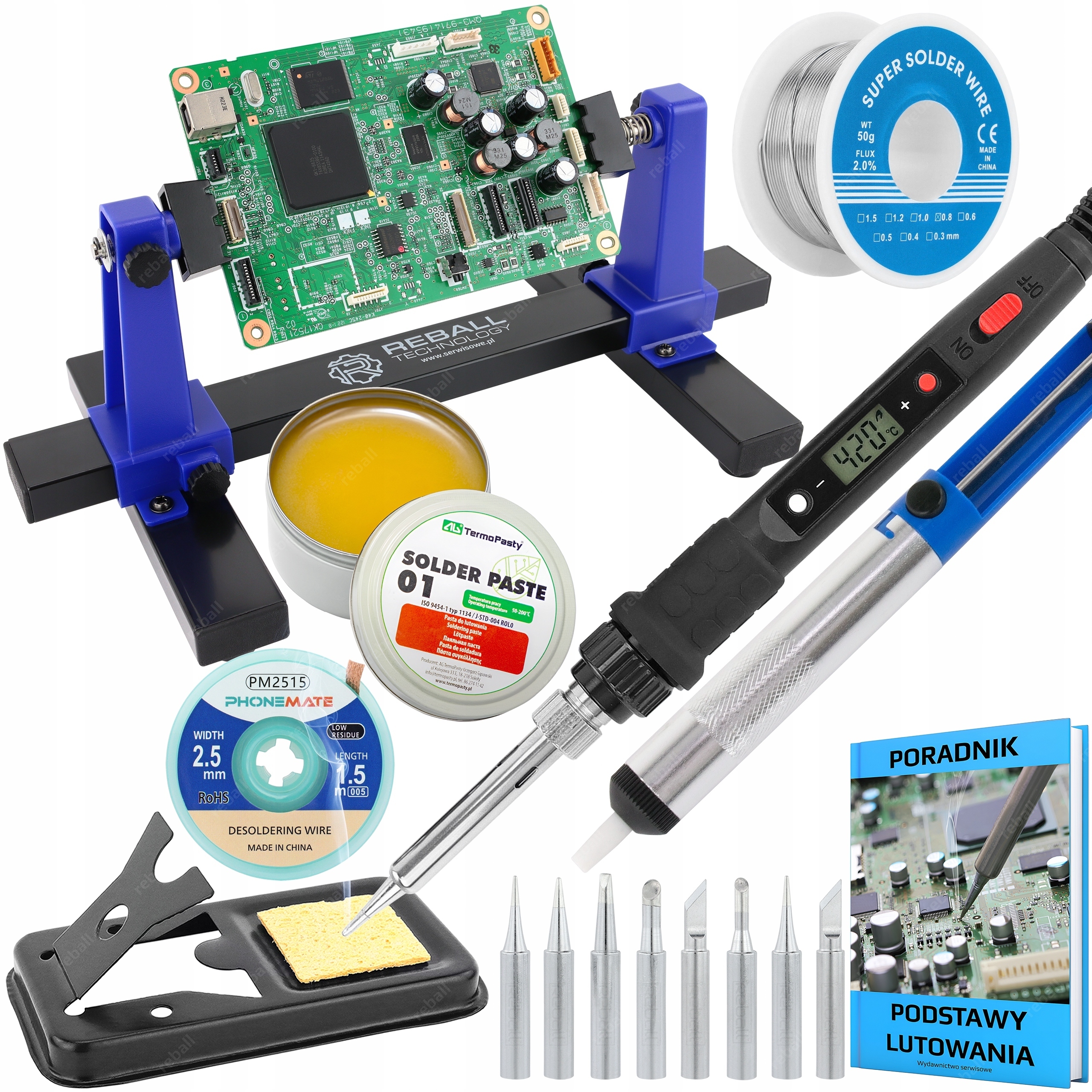 Přesná Páječka S801A 80W Montážní Držák Třetí Ruka ZD-11E Sada