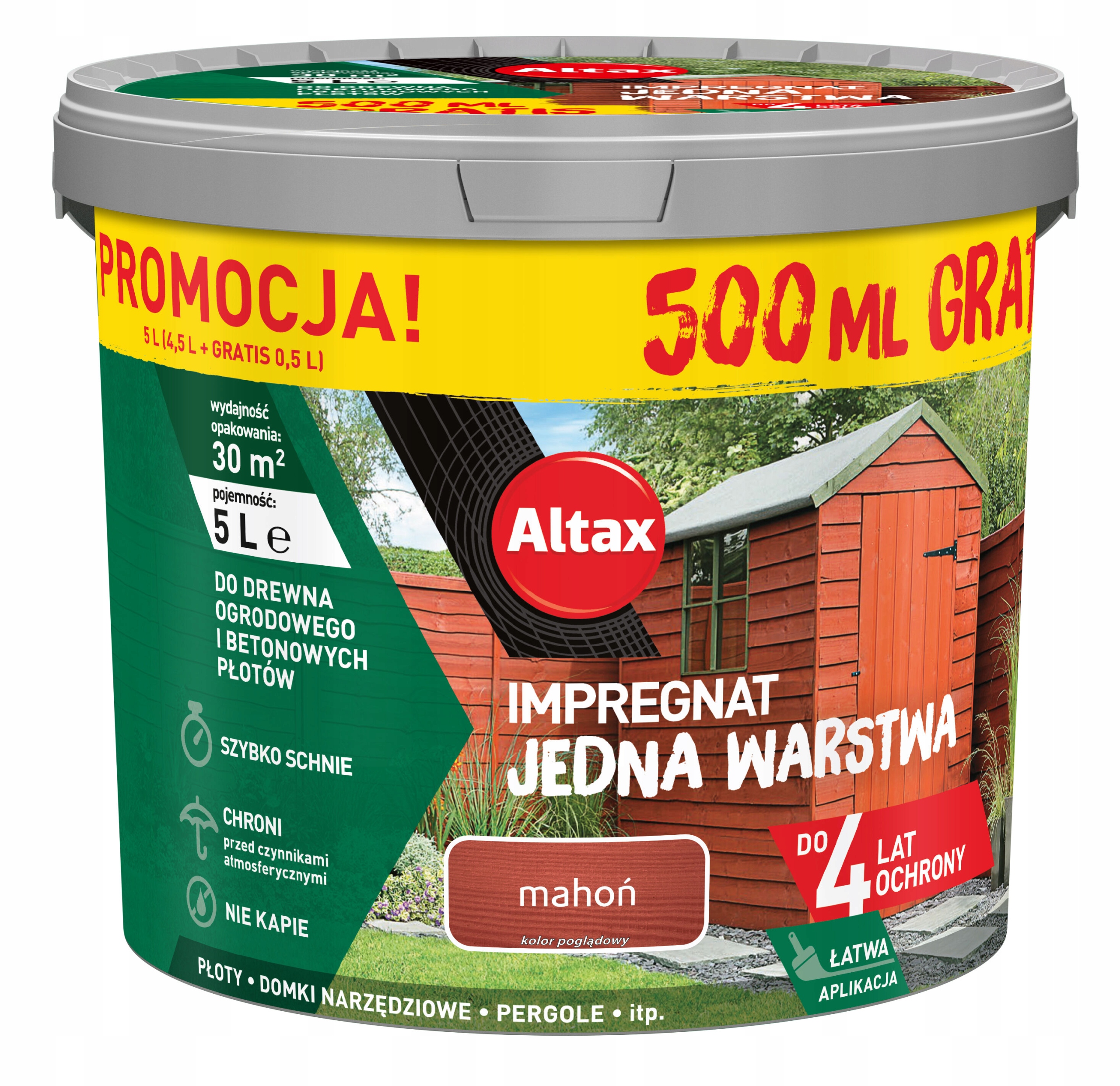 ALTAX Impregnat „Jedna Warstwa” – Mahoń | 5 L