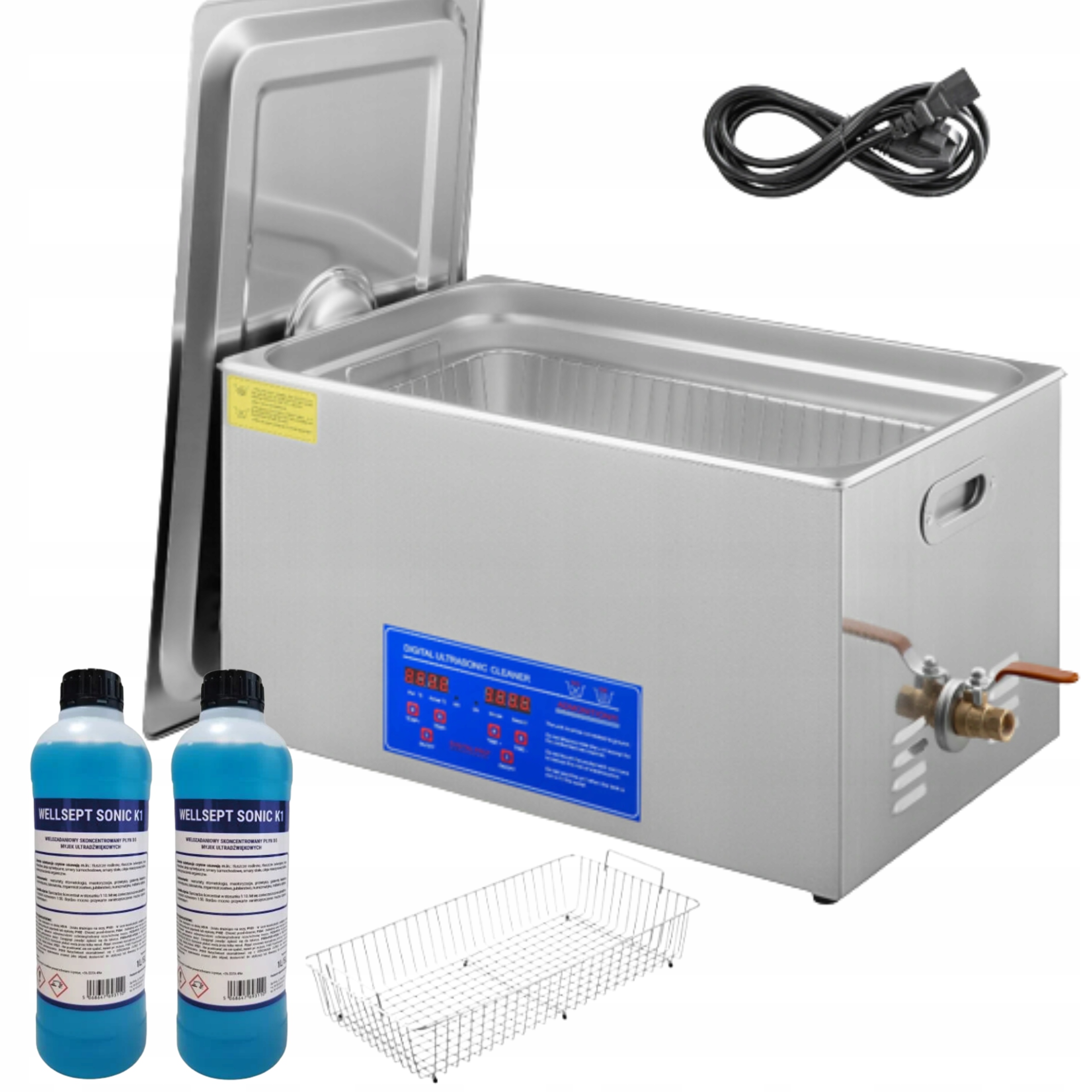 УЛЬТРАЗВУКОВИЙ ОЧИЩУВАЧ 30Л ПРОФЕСІЙНИЙ 1100 ВТ + РІДИНА