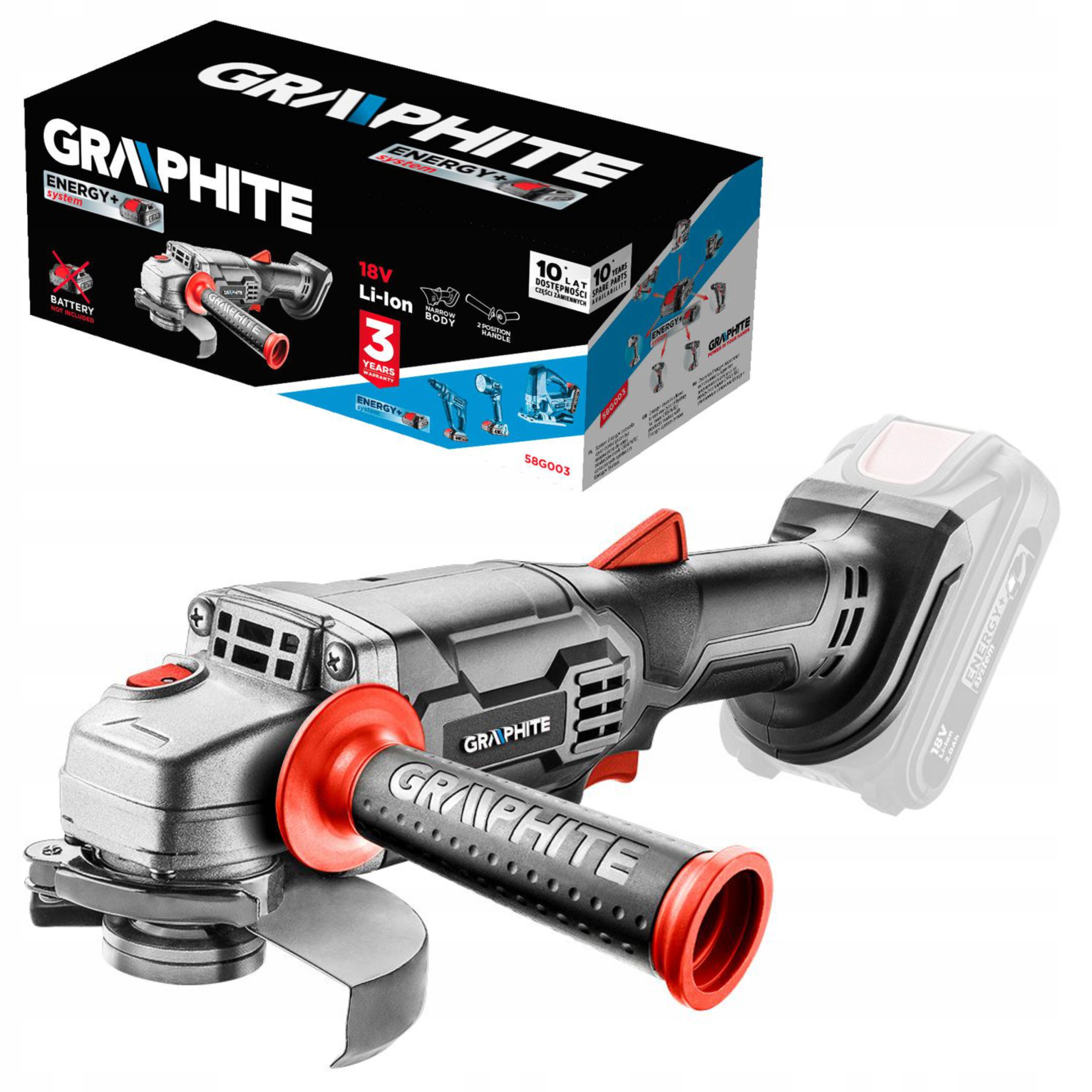 

Szlifierka Kątowa aku 18V Li-ion Graphite 58G003