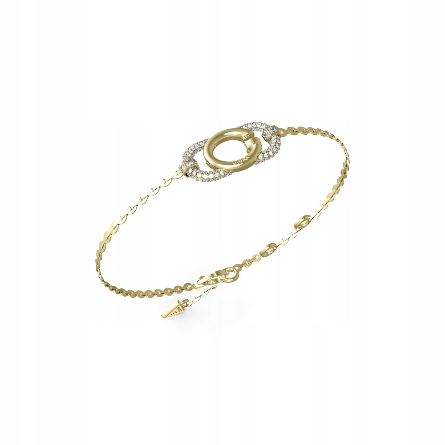 Dámský náramek Guess Oh My G zirkon a písmeno G ocel, pozlacený, velikost S