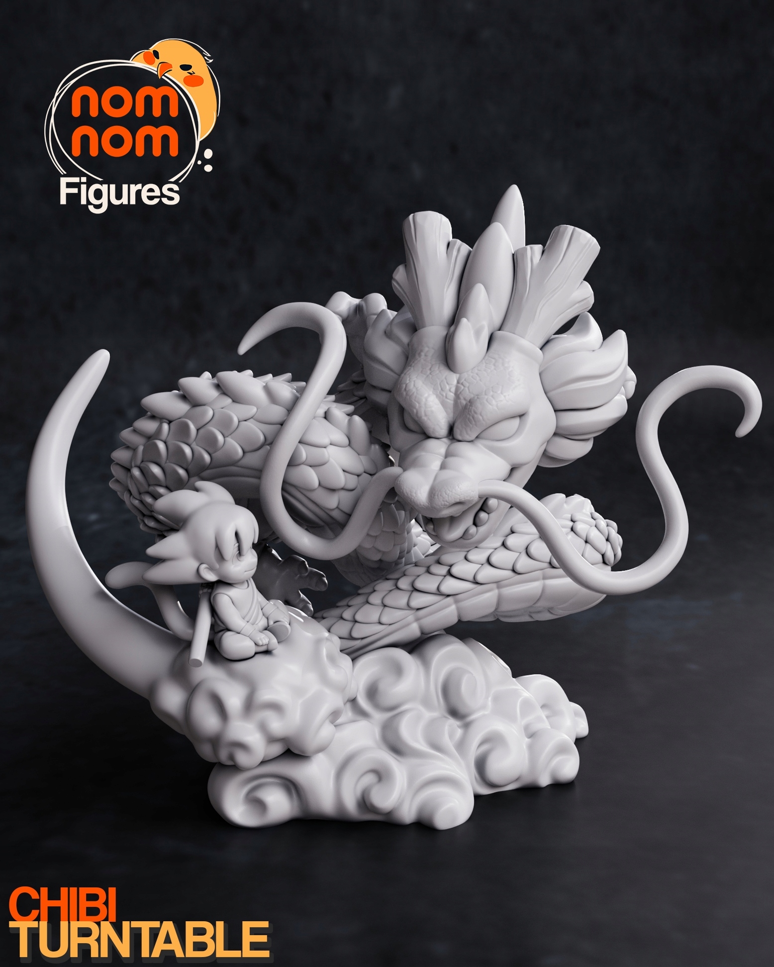 Figurka Chibi Shenron Goku z Dragon Ball Pryskyřice NomNom Model 3D 3D tisk