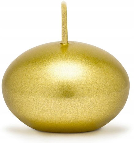 Świeca Świecza Pływająca Metalizowana ZŁOTA Dekoracja Wesele Walentynki 4cm