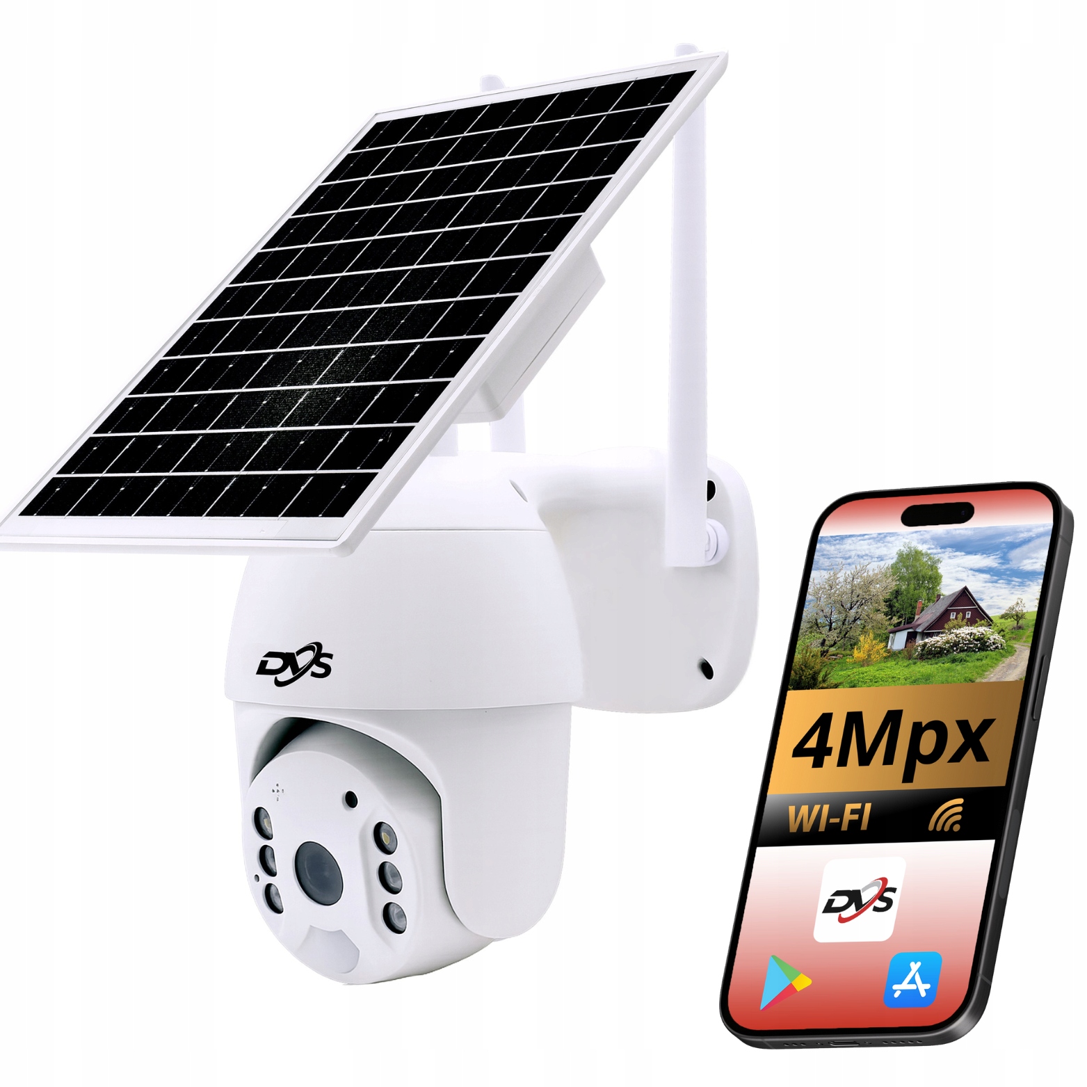 Vonkajšia Kamera S 4 Mpx Wifi Solárnym Panelom, Odolná Batéria Dvs