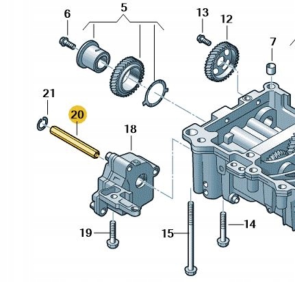 SEAT OE zabierak 100mm pompy oleju 2.0 TDI ASO Producent części SEAT OE