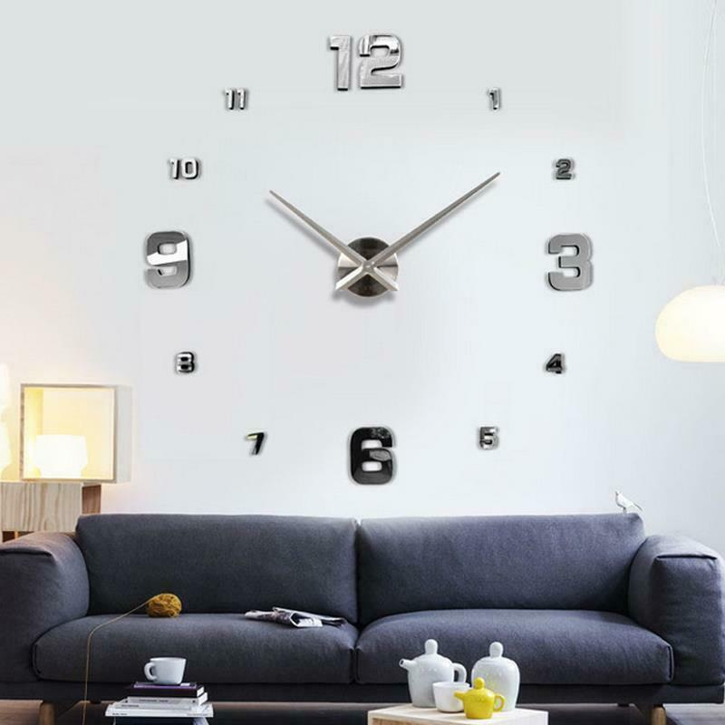 

Zegar Ścienny Duży Cichy Naklejany Na Ścianę 3D XL