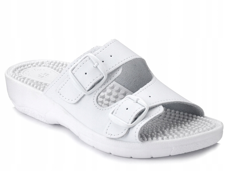 

Klapki Fakirki Białe Damskie Medyczne Skórzane 41