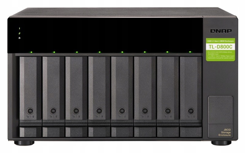 Qnap TL-D800C úložná jednotka Jbod Usb 3.2 (8x Sata), desktop TL-D800C