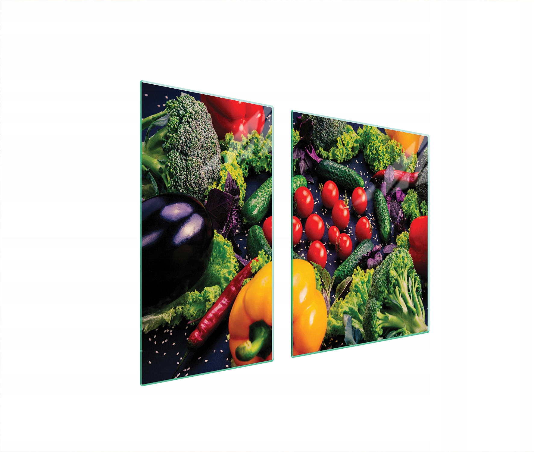 Skleněná Ochranná Deska Na Sporák 90x52 Zelenina Tvrzené Sklo