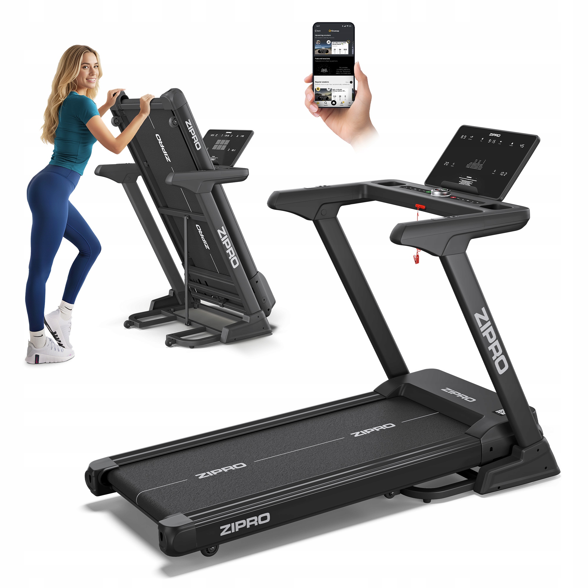 Bieżnia Domowa Elektryczna Składana Nachylenie Pasa Amortyzacja Sigma Zipro