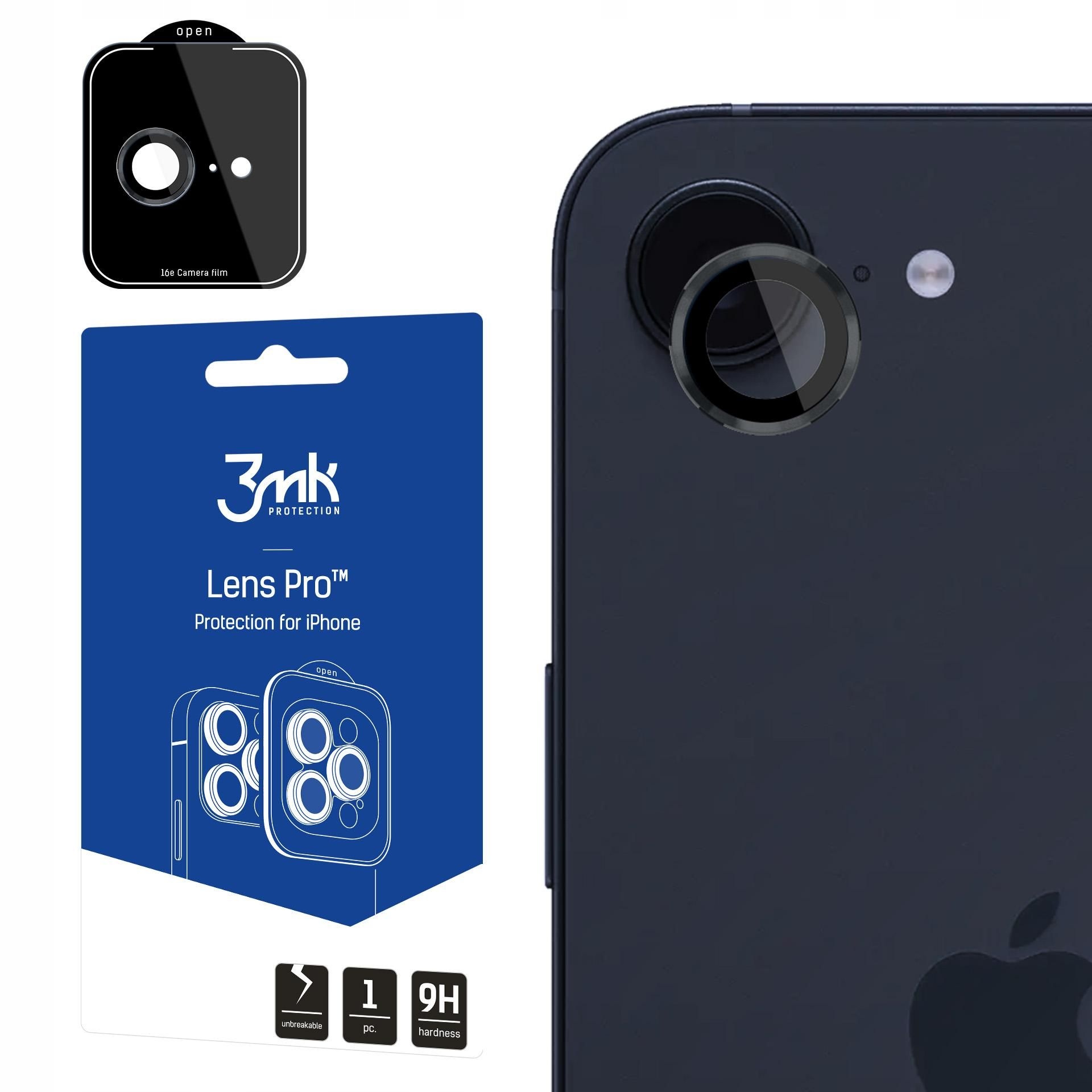 Szkło na obiektyw aparatu do iPhone 16E 17E 3mk Lens Protection Pro