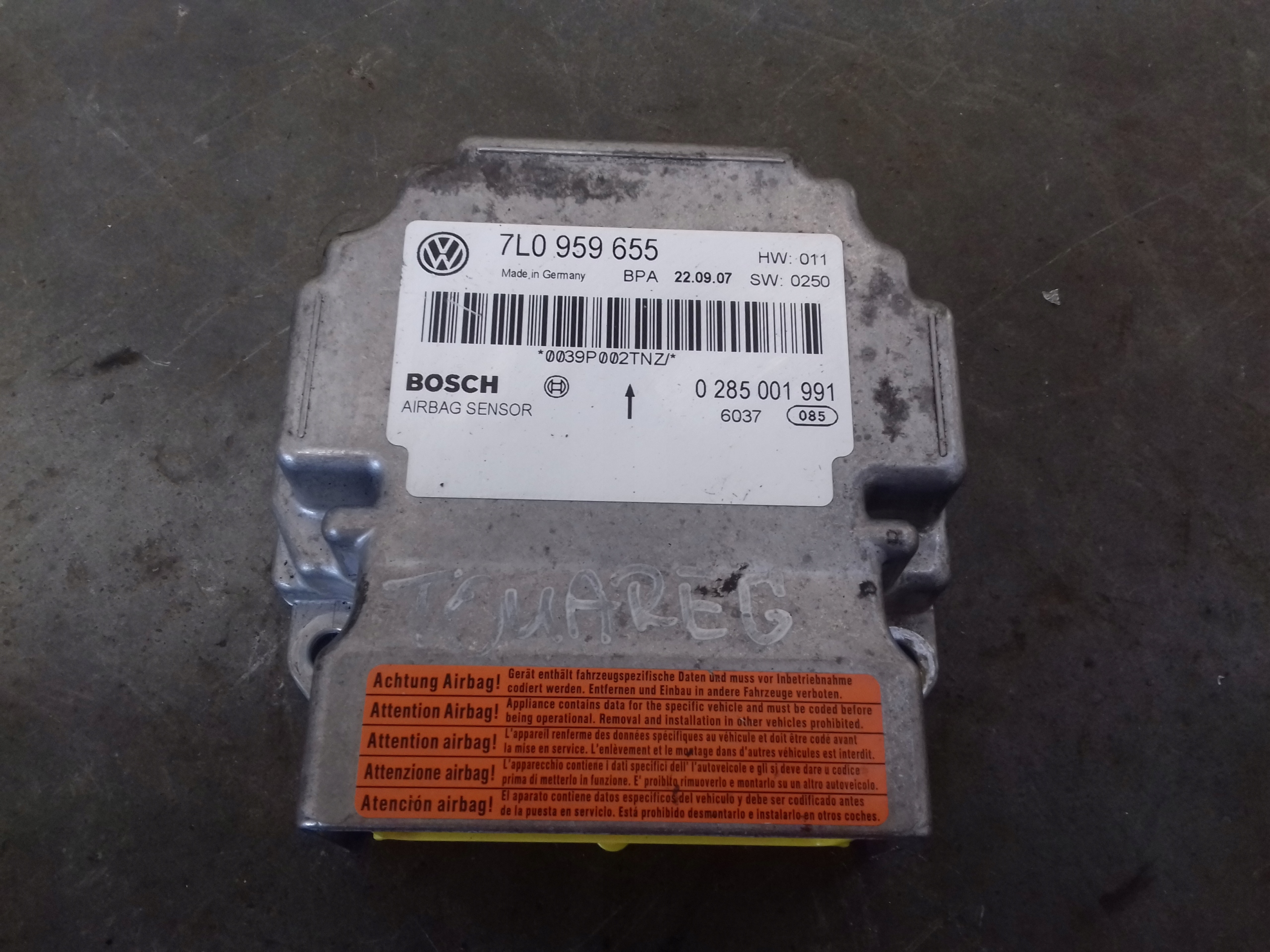 dashboard airbag sensor kpl 7L6880201EH VW Touareg