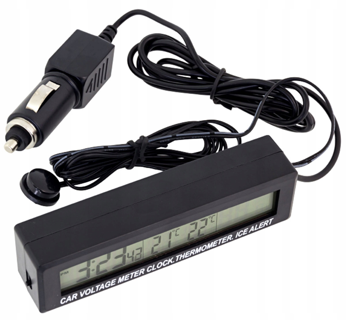 WOLTOMIERZ DO SAMOCHODU AUTA Z TERMOMETREM LCD ZEGAREK PODŚWIETLENIE AG97A Kod producenta AG97A