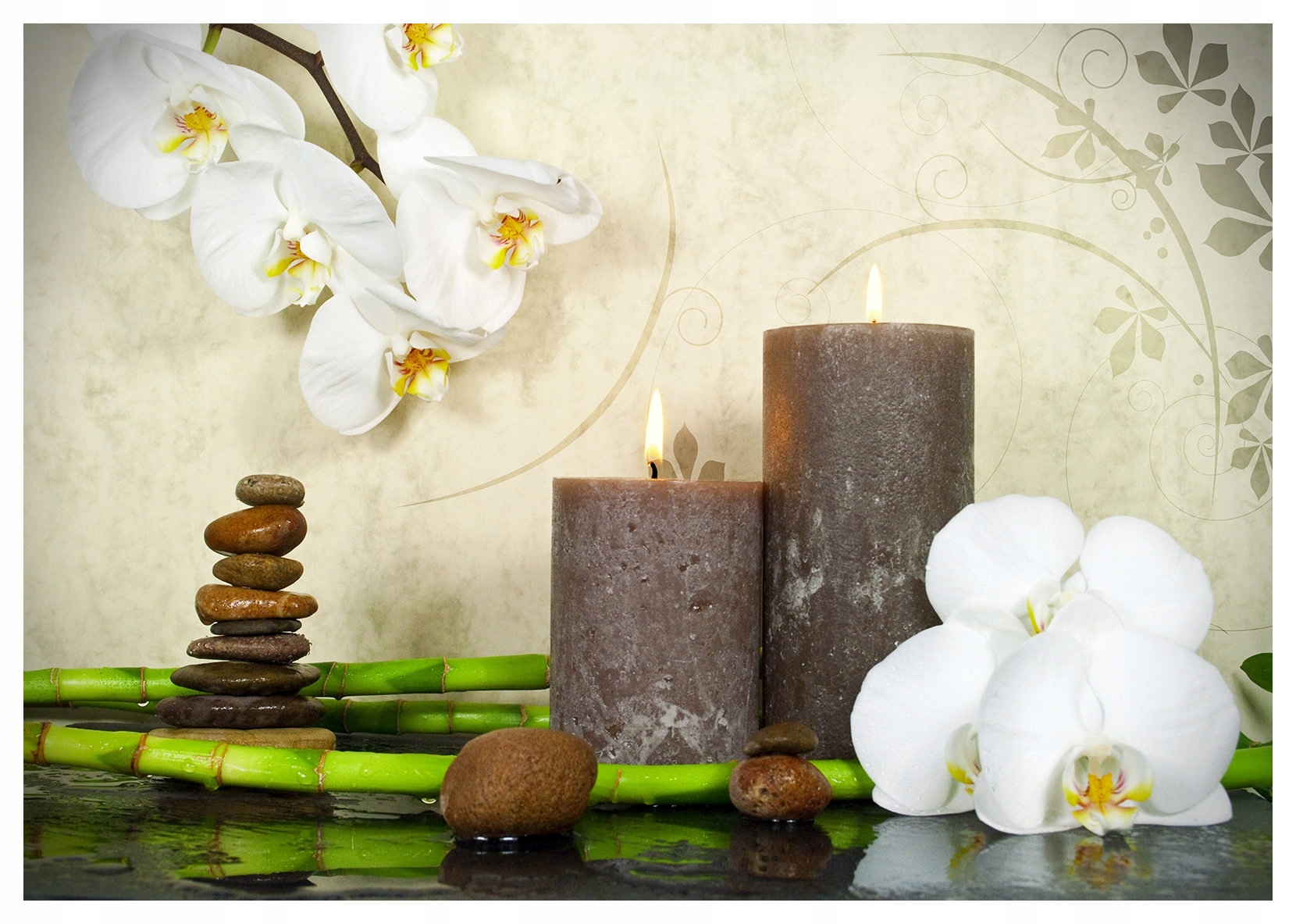 Fototapeta Orchidej Bambus Kameny Relax 416x254 do ložnice obývacího pokoje lepidlo