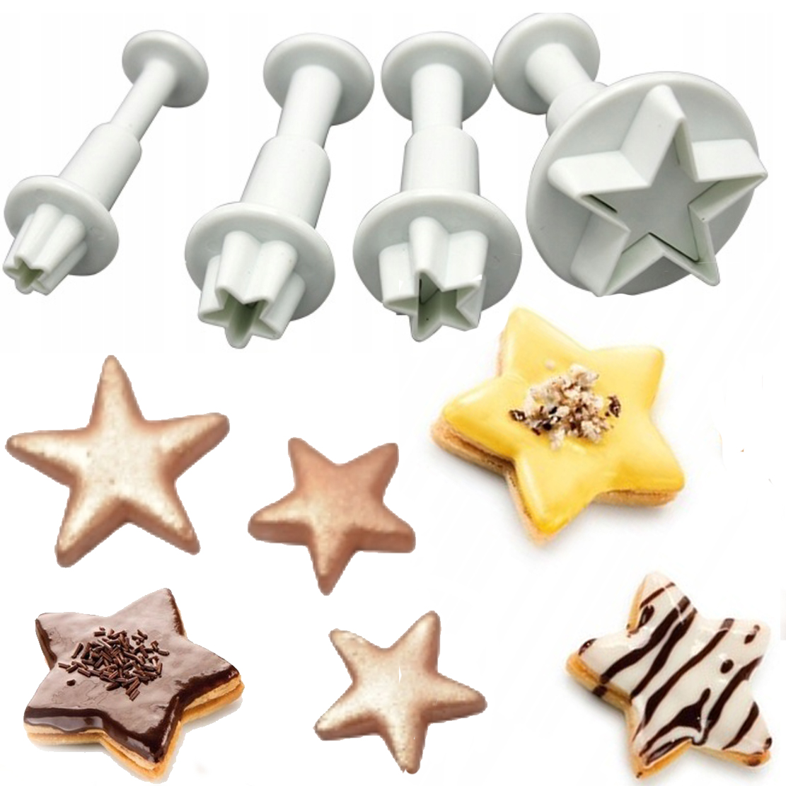 FOREMKI DO CIASTEK DEKORACJI TORTÓW I CIAST GWIAZDKI WYKRAWACZE GWIAZDY