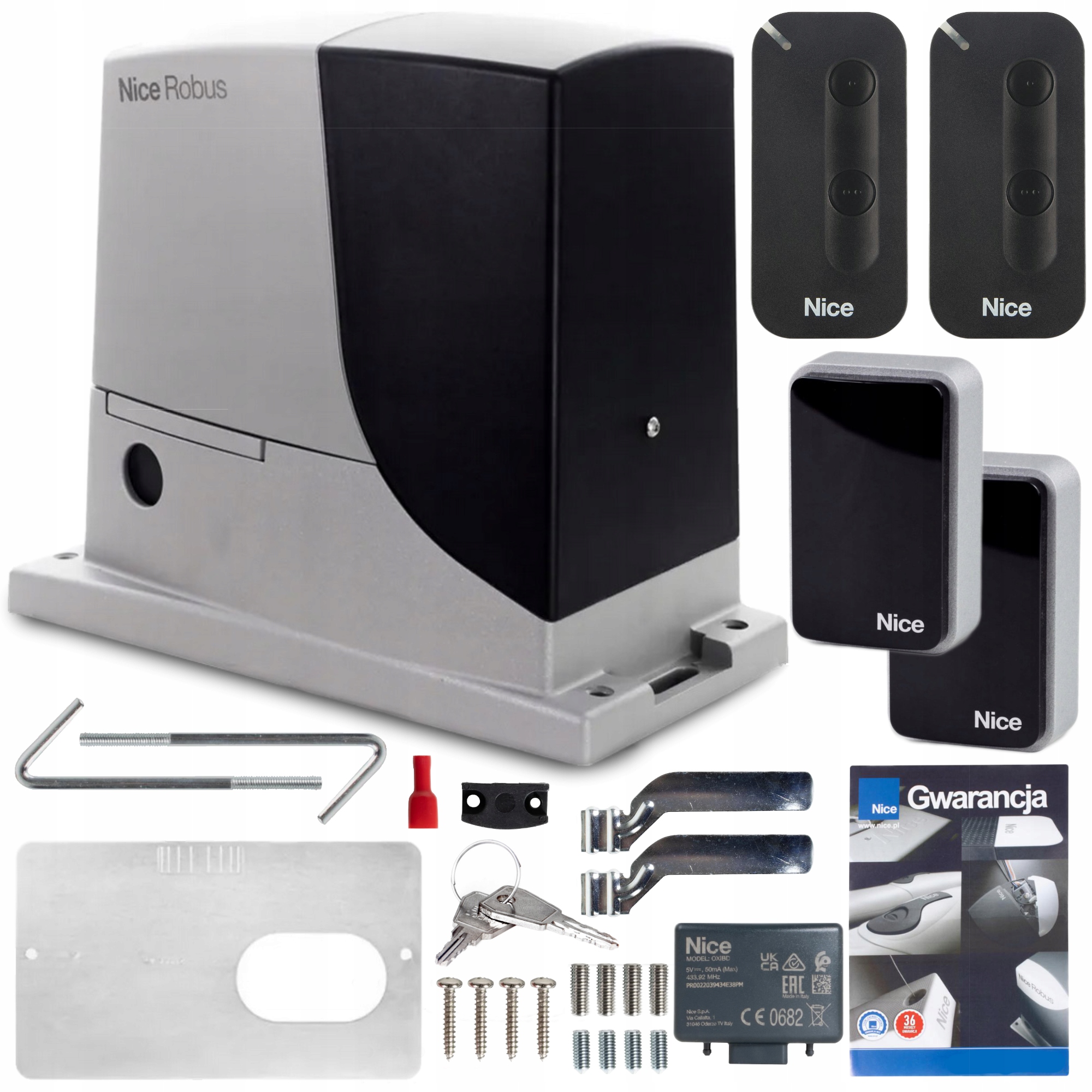 Set Pohon Pro Brány 1000KG Nice Robus 1000 2xPILOT MYGO2, Foto Epmb