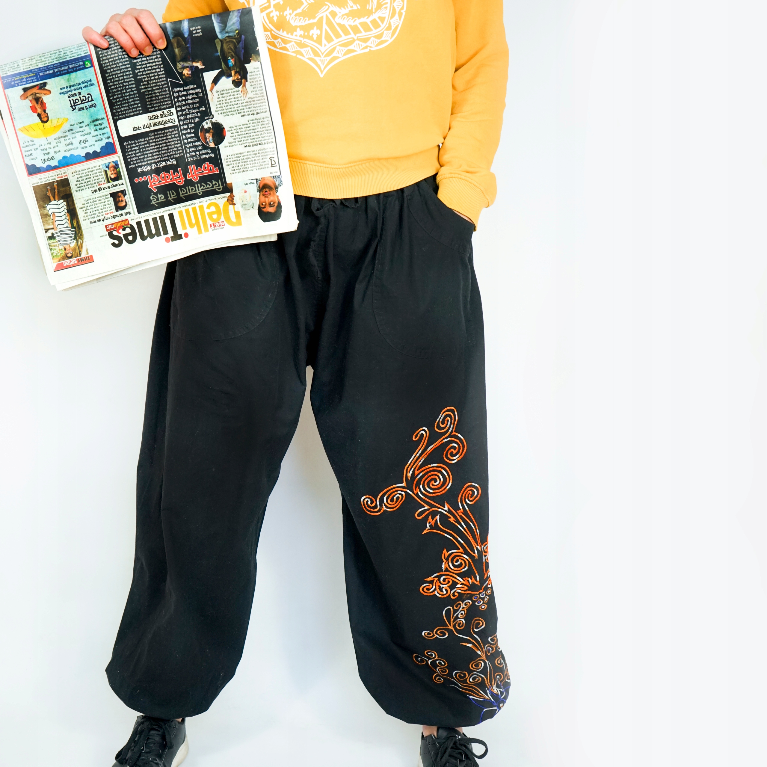 Spodnie indyjskie, pumpy haftowane Agra Rozmiar uniwersalny