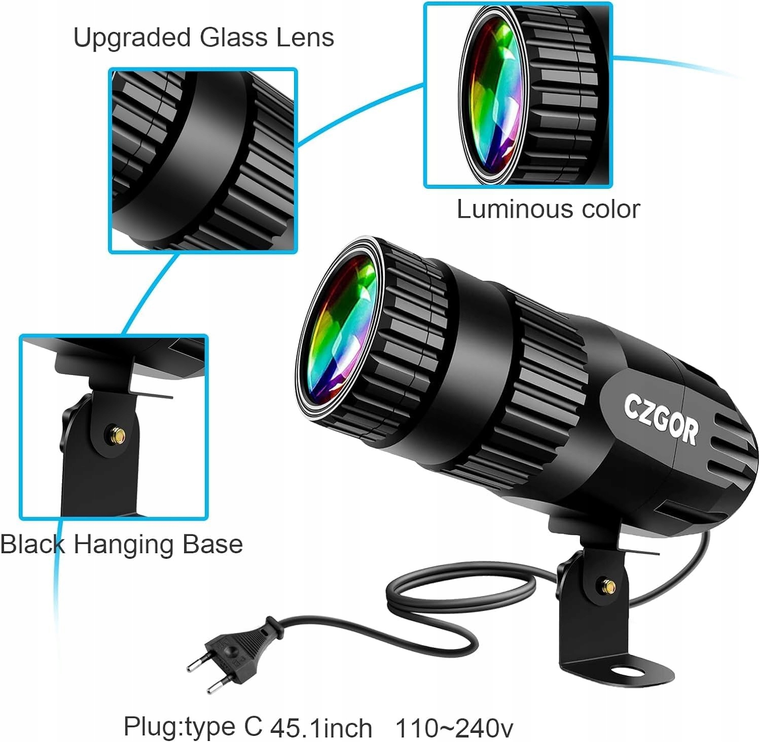 Reflektor LED RGB Spotlight z Pilotem DISCOLIGHT Kod producenta Reflektor RGB LED