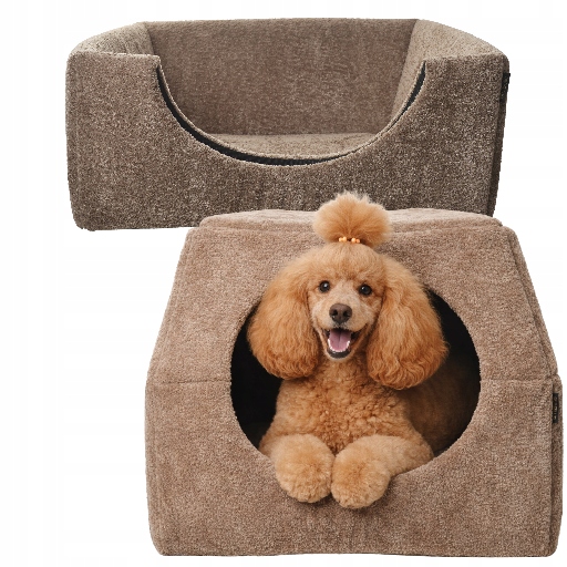 Pelíšek Domeček pro psa kočku 2v1 XL 70x70 Potah Protiskluzové