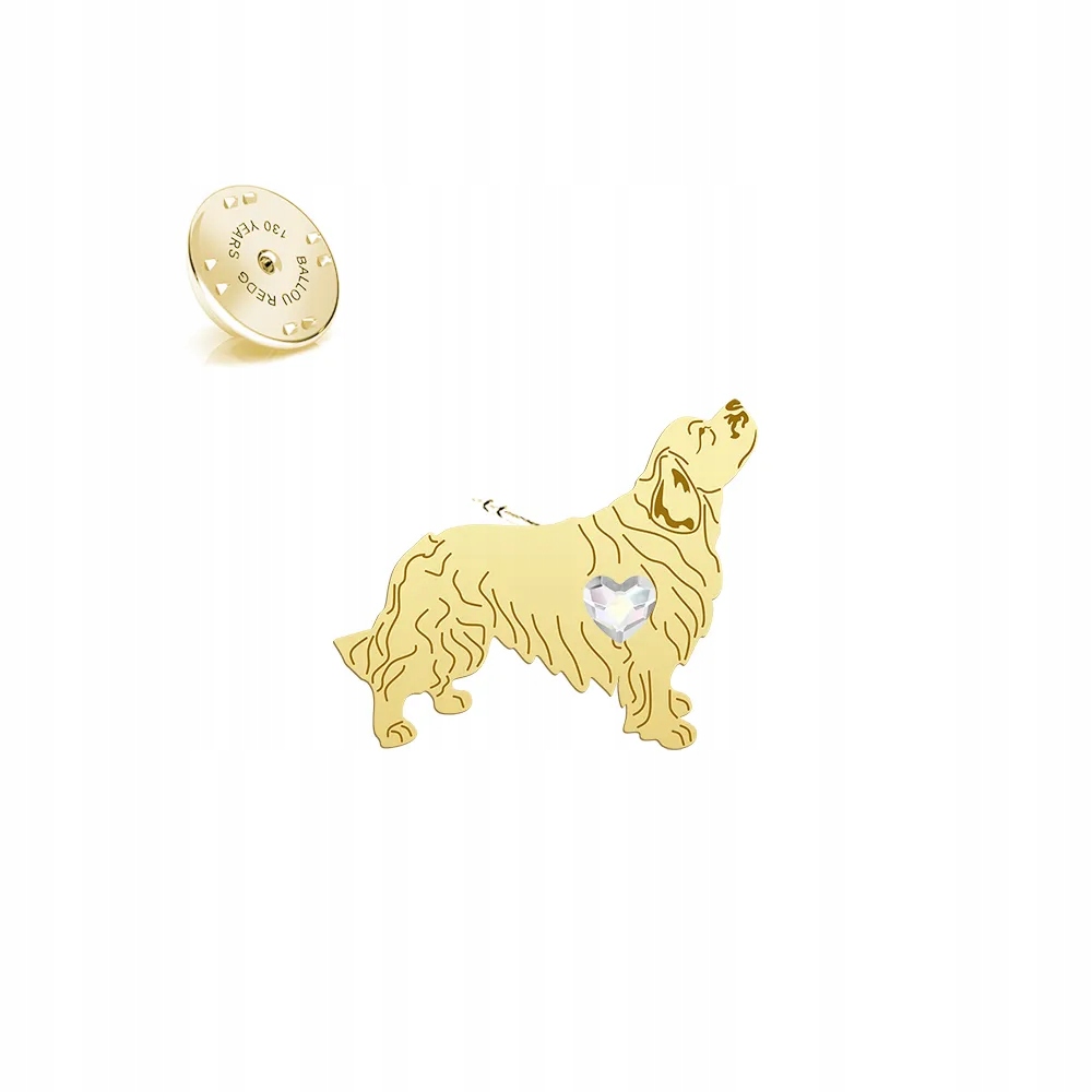 Odznak se psem Clumber Spaniel 925 Dárek Šperky Dedikace Bonus