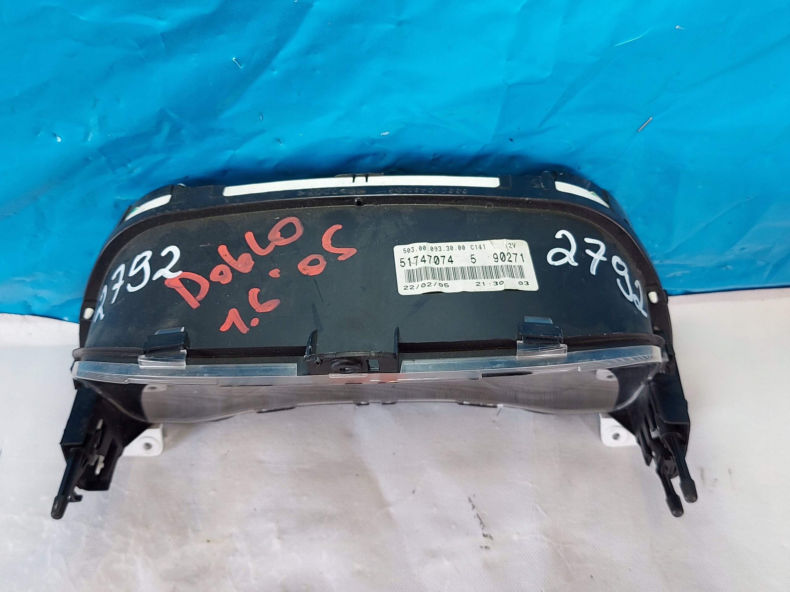 dials clock FIAT DOBLO 1.6 MJTD 51747074