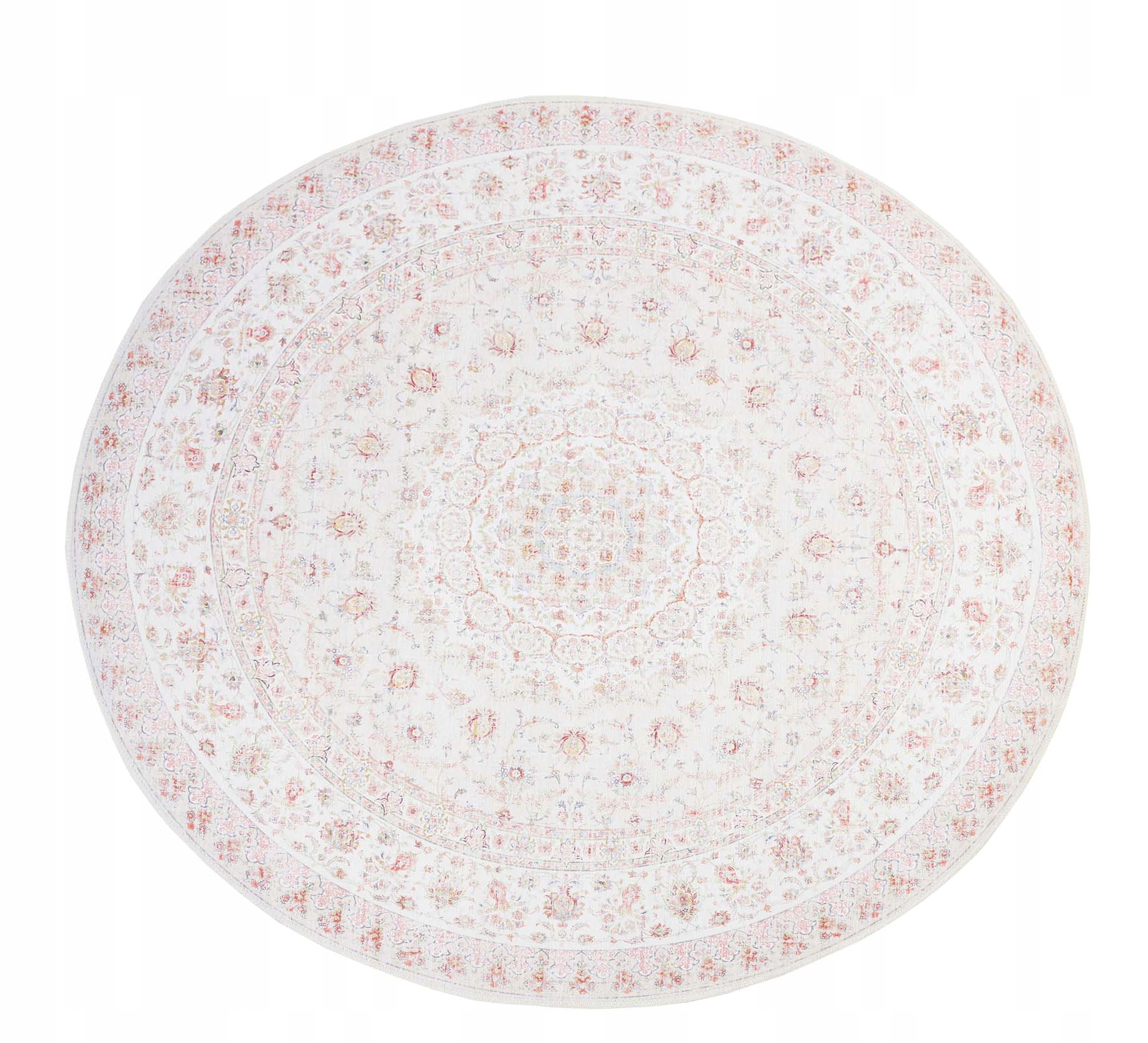 

Okrągły Dywan Vintage Różowwy Klasyczny Wzór 120cm