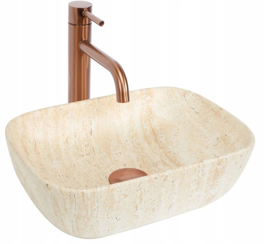 Umyvadlo Belinda Mini Travertine Matt Na Desku