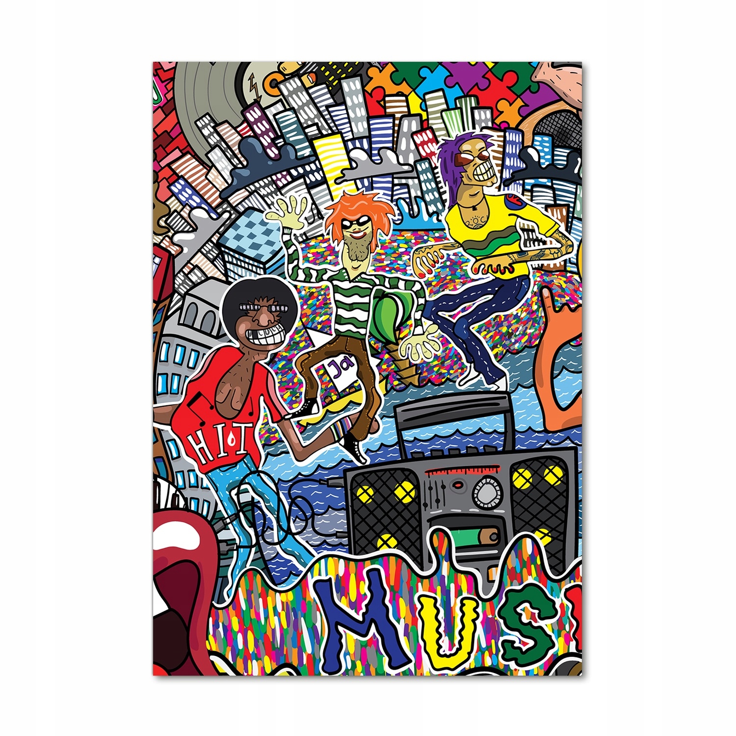 

Foto obraz akryl do salonu Muzyczny kolaż 70x100cm