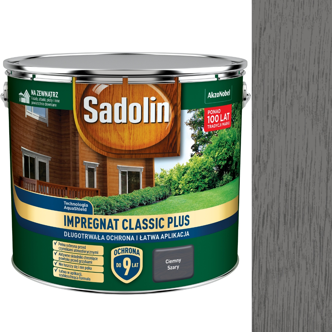 Sadolin Classic Plus Vodní Impregnát 9 L Tmavě Šedý