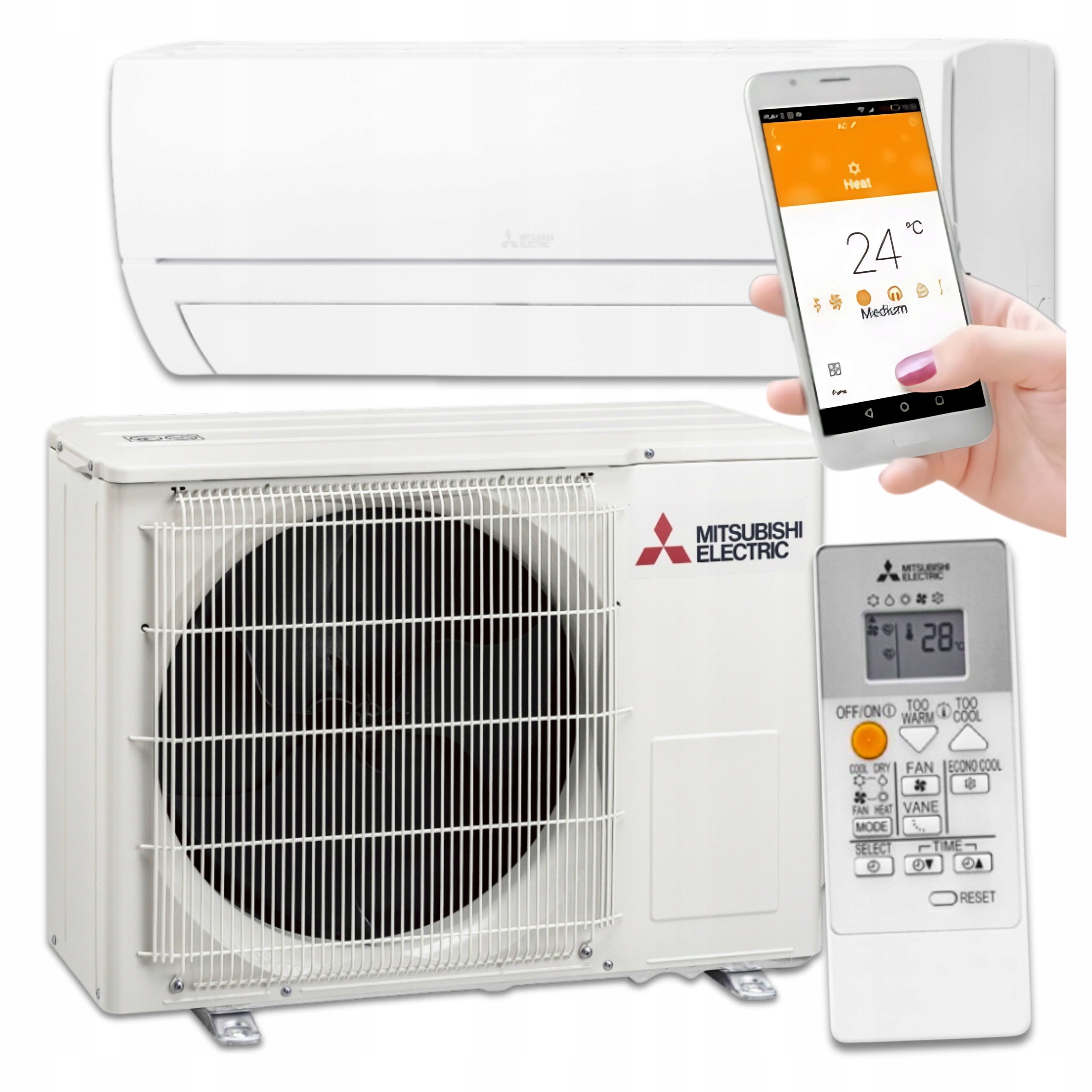 Klimatizace Mitsubishi HR35 Samostatný nástěnný set 3,5 kW Výkonný HRd