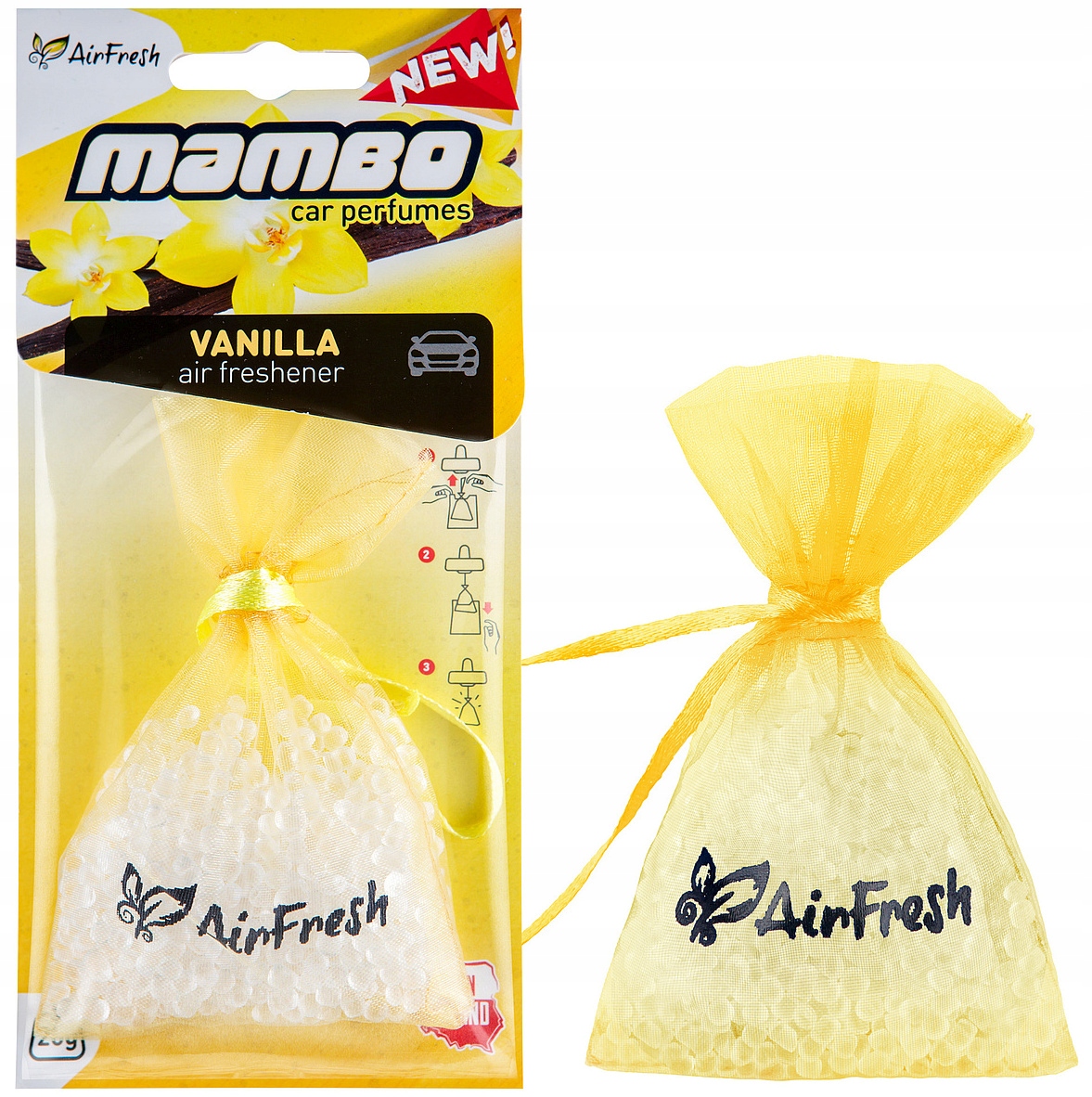 

Zawieszka woreczek AirFresh Mambo zapach Vanilia