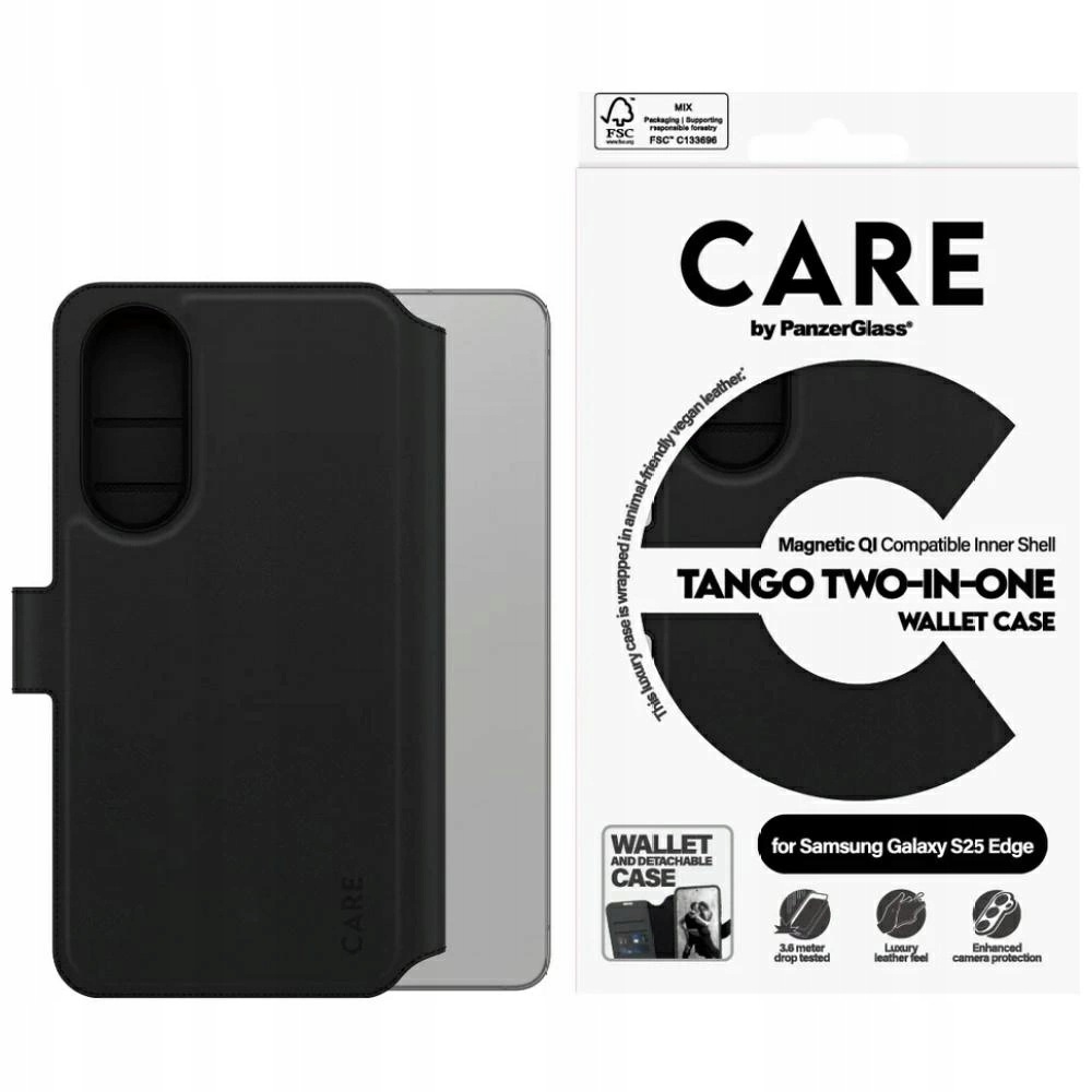 Etui Care by PanzerGlass Tango 2w1 Wallet Qi na Samsung Galaxy S25 Edge