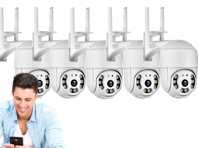 Monitorovací sada 5x Kamera Venkovní kamera Otočná WiFi Vodotěsná